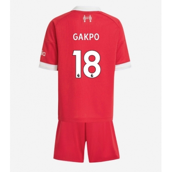 Billige Fotballdrakt Liverpool Cody Gakpo #18 Replika Hjemmedraktsett Barn 2025-26 Kortermet (med bukser)